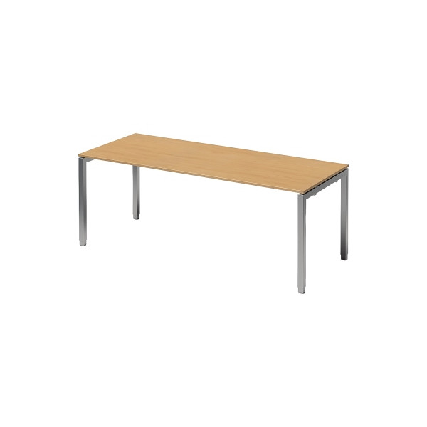 5020073993943 - Cito Höhenverstellbar Schreibtisch Buche 4 Metallfüße 2000 (B) x 800 (T) x 740 (H) mm MFC (Melaminbeschichtete Spanplatte) Stahl