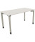 Schreibtisch All in One, manuell höhenverstellbar, 68-82cm (H), 140x70cm (BxT), rechteckig, weiß / silberaluminium