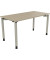 Schreibtisch All in One, manuell höhenverstellbar, 68-82cm (H), 140x70cm (BxT), rechteckig, eiche natur / silberaluminium
