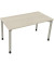 Schreibtisch All in One, manuell höhenverstellbar, 68-82cm (H), 140x70cm (BxT), rechteckig, akazie hell / silberaluminium