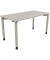 Schreibtisch All in One, manuell höhenverstellbar, 68-82cm (H), 140x70cm (BxT), rechteckig, lichtgrau / silberaluminium