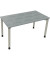 Schreibtisch All in One, manuell höhenverstellbar, 68-82cm (H), 140x70cm (BxT), rechteckig, beton hell / silberaluminium