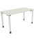 Schreibtisch All in One, manuell höhenverstellbar, 68-82cm (H), 140x70cm (BxT), rechteckig, weiß / weiß