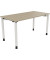 Schreibtisch All in One, manuell höhenverstellbar, 68-82cm (H), 140x70cm (BxT), rechteckig, eiche natur / weiß