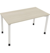 Schreibtisch All in One, manuell höhenverstellbar, 68-82cm (H), 140x70cm (BxT), rechteckig, akazie hell / weiß