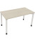 Schreibtisch All in One, manuell höhenverstellbar, 68-82cm (H), 140x70cm (BxT), rechteckig, akazie hell / weiß