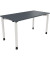 Schreibtisch All in One, manuell höhenverstellbar, 68-82cm (H), 140x70cm (BxT), rechteckig, lavagrau / weiß