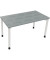 Schreibtisch All in One, manuell höhenverstellbar, 68-82cm (H), 140x70cm (BxT), rechteckig, beton hell / weiß
