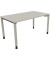 Schreibtisch All in One, manuell höhenverstellbar, 68-82cm (H), 140x80cm (BxT), rechteckig, lichtgrau / silberaluminium