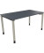 Schreibtisch All in One, manuell höhenverstellbar, 68-82cm (H), 140x80cm (BxT), rechteckig, lavagrau / silberaluminium