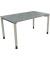Schreibtisch All in One, manuell höhenverstellbar, 68-82cm (H), 140x80cm (BxT), rechteckig, beton hell / silberaluminium