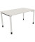 Schreibtisch All in One, manuell höhenverstellbar, 68-82cm (H), 140x80cm (BxT), rechteckig, weiß / weiß