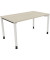 Schreibtisch All in One, manuell höhenverstellbar, 68-82cm (H), 140x80cm (BxT), rechteckig, akazie hell / weiß