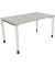 Schreibtisch All in One, manuell höhenverstellbar, 68-82cm (H), 140x80cm (BxT), rechteckig, lichtgrau / weiß