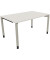 Schreibtisch All in One, manuell höhenverstellbar, 68-82cm (H), 140x90cm (BxT), rechteckig, weiß / silberaluminium