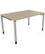 Schreibtisch All in One, manuell höhenverstellbar, 68-82cm (H), 140x90cm (BxT), rechteckig, eiche natur / silberaluminium