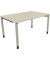 Schreibtisch All in One, manuell höhenverstellbar, 68-82cm (H), 140x90cm (BxT), rechteckig, akazie hell / silberaluminium