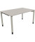 Schreibtisch All in One, manuell höhenverstellbar, 68-82cm (H), 140x90cm (BxT), rechteckig, lichtgrau / silberaluminium