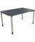 Schreibtisch All in One, manuell höhenverstellbar, 68-82cm (H), 140x90cm (BxT), rechteckig, lavagrau / silberaluminium