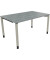 Schreibtisch All in One, manuell höhenverstellbar, 68-82cm (H), 140x90cm (BxT), rechteckig, beton hell / silberaluminium