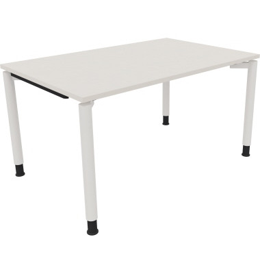 Schreibtisch All in One, manuell h&ouml;henverstellbar, 68-82cm (H), 140x90cm (BxT), rechteckig, wei&szlig; / wei&szlig;