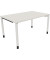 Schreibtisch All in One, manuell höhenverstellbar, 68-82cm (H), 140x90cm (BxT), rechteckig, weiß / weiß