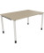 Schreibtisch All in One, manuell höhenverstellbar, 68-82cm (H), 140x90cm (BxT), rechteckig, eiche natur / weiß