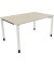 Schreibtisch All in One, manuell höhenverstellbar, 68-82cm (H), 140x90cm (BxT), rechteckig, akazie hell / weiß