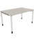 Schreibtisch All in One, manuell höhenverstellbar, 68-82cm (H), 140x90cm (BxT), rechteckig, lichtgrau / weiß