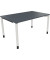 Schreibtisch All in One, manuell höhenverstellbar, 68-82cm (H), 140x90cm (BxT), rechteckig, lavagrau / weiß