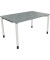 Schreibtisch All in One, manuell höhenverstellbar, 68-82cm (H), 140x90cm (BxT), rechteckig, beton hell / weiß
