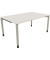 Schreibtisch All in One, manuell höhenverstellbar, 68-82cm (H), 160x100cm (BxT), rechteckig, weiß / silberaluminium