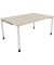Schreibtisch All in One, manuell höhenverstellbar, 68-82cm (H), 160x100cm (BxT), rechteckig, akazie hell / silberaluminium
