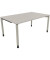 Schreibtisch All in One, manuell höhenverstellbar, 68-82cm (H), 160x100cm (BxT), rechteckig, lichtgrau / silberaluminium