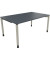 Schreibtisch All in One, manuell höhenverstellbar, 68-82cm (H), 160x100cm (BxT), rechteckig, lavagrau / silberaluminium
