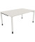Schreibtisch All in One, manuell höhenverstellbar, 68-82cm (H), 160x100cm (BxT), rechteckig, weiß / weiß