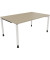 Schreibtisch All in One, manuell höhenverstellbar, 68-82cm (H), 160x100cm (BxT), rechteckig, eiche natur / weiß