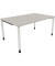 Schreibtisch All in One, manuell höhenverstellbar, 68-82cm (H), 160x100cm (BxT), rechteckig, lichtgrau / weiß