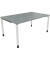 Schreibtisch All in One, manuell höhenverstellbar, 68-82cm (H), 160x100cm (BxT), rechteckig, beton hell / weiß