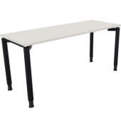 Schreibtisch All in One, manuell höhenverstellbar, 68-82cm (H), 160x60cm (BxT), rechteckig, weiß / anthrazit metallic