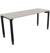 Schreibtisch All in One, manuell höhenverstellbar, 68-82cm (H), 160x60cm (BxT), rechteckig, lichtgrau / anthrazit metallic