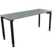 Schreibtisch All in One, manuell höhenverstellbar, 68-82cm (H), 160x60cm (BxT), rechteckig, beton hell / anthrazit metallic