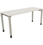 Schreibtisch All in One, manuell höhenverstellbar, 68-82cm (H), 160x60cm (BxT), rechteckig, weiß / silberaluminium