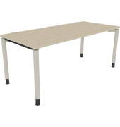 Schreibtisch All in One, manuell höhenverstellbar, 68-82cm (H), 160x60cm (BxT), rechteckig, eiche natur / silberaluminium