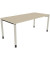 Schreibtisch All in One, manuell höhenverstellbar, 68-82cm (H), 160x60cm (BxT), rechteckig, eiche natur / silberaluminium