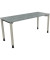 Schreibtisch All in One, manuell höhenverstellbar, 68-82cm (H), 160x60cm (BxT), rechteckig, beton hell / silberaluminium