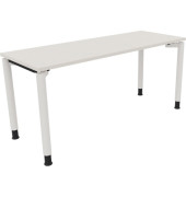 Schreibtisch All in One, manuell höhenverstellbar, 68-82cm (H), 160x60cm (BxT), rechteckig, weiß / weiß