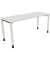 Schreibtisch All in One, manuell höhenverstellbar, 68-82cm (H), 160x60cm (BxT), rechteckig, weiß / weiß