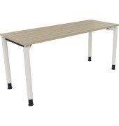 Schreibtisch All in One, manuell h&ouml;henverstellbar, 68-82cm (H), 160x60cm (BxT), rechteckig, eiche natur / wei&szlig;