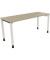 Schreibtisch All in One, manuell höhenverstellbar, 68-82cm (H), 160x60cm (BxT), rechteckig, eiche natur / weiß